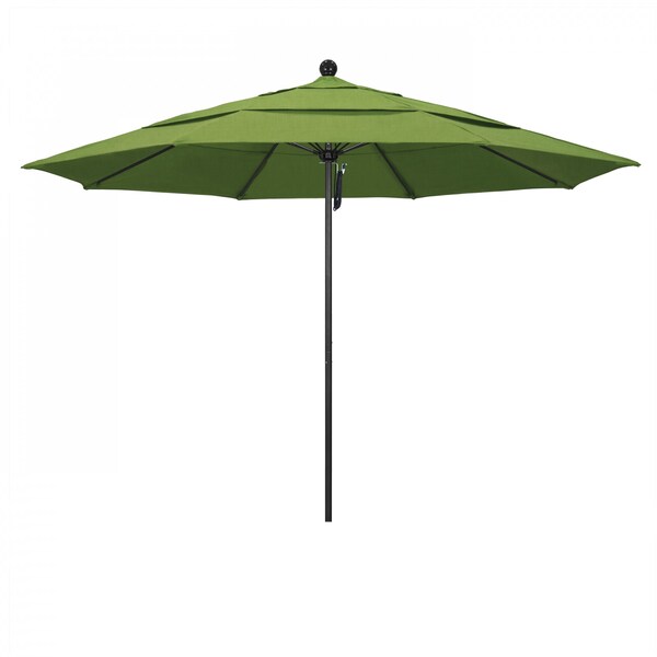California Umbrella 11' Black Aluminum Market Patio Umbrella, Sunbrella Spectrum Cilantro 194061333143 - main